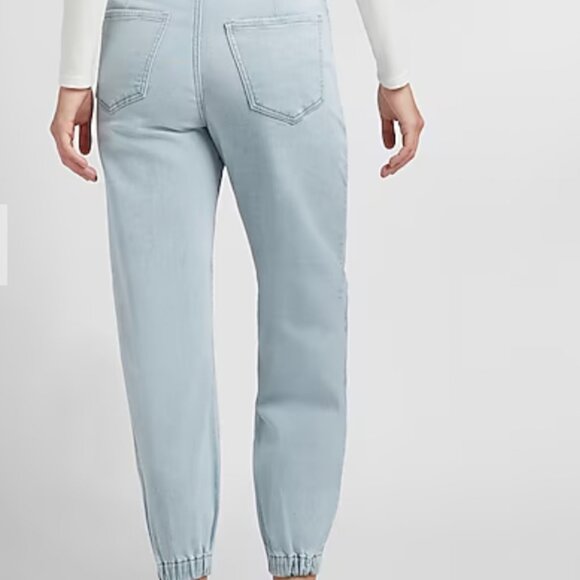 EXPRESS Super High Waisted Elastic Waist Supersoft Jogger Jeans - 14 S - Picture 2 of 5